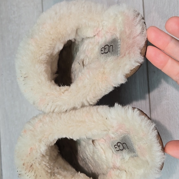 UGG Australia Women Suede Shearling Slippers Slip On Slide Sz 6 - Picture 9 of 10
